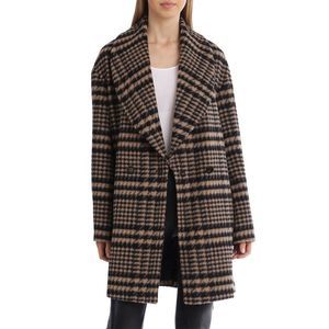 Avec Les Filles Plaid Wool Blend Coat